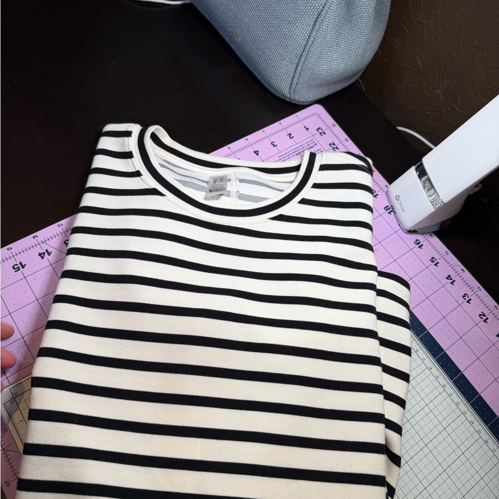 SPANX Black and White Striped Midi Dress - Picture 9 of 9